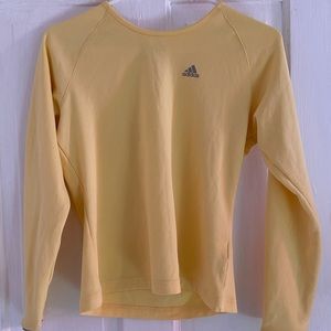 Light weight adidas light yellow long sleeve top
